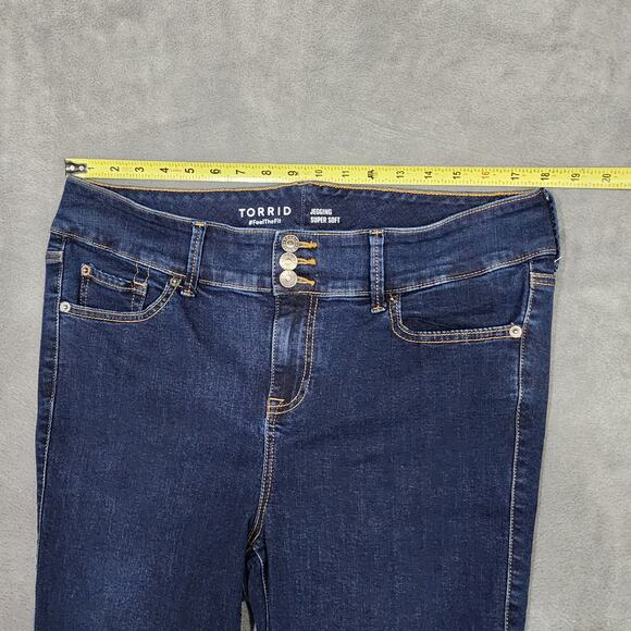 Torrid Jegging Jeans Super Soft Skinny High Rise Dark Wash Stretch Size 16 Short - Picture 7 of 8